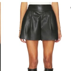 Faux Leather Pleated Short by Susan Monaco